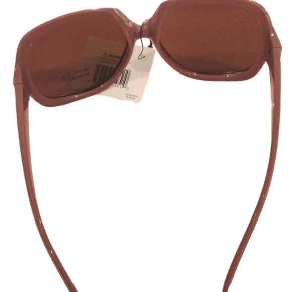 Sunglasses Dark Pinkish Brown Tan Oversized Round Square Full Rim - Picture 8 of 16